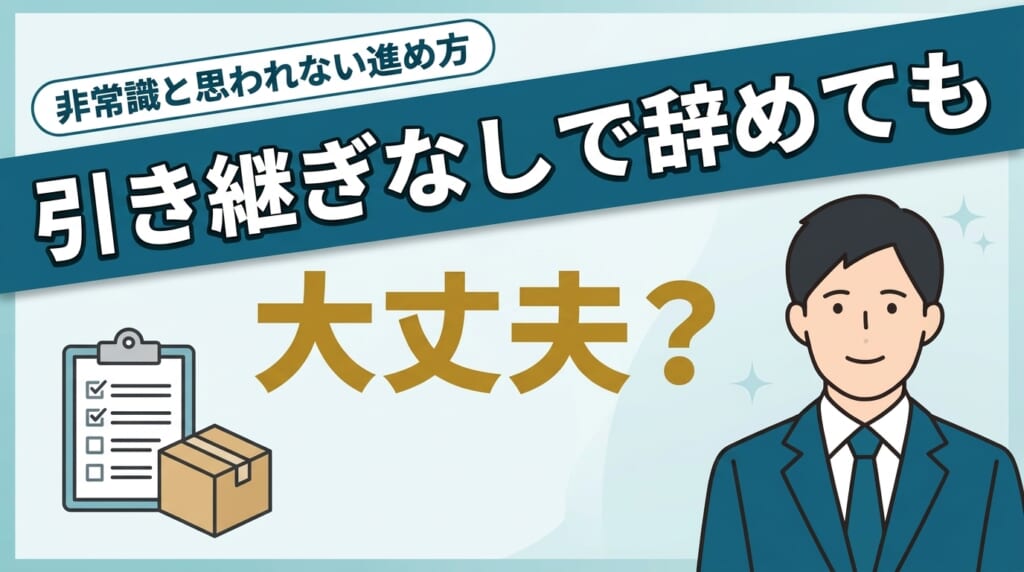 引き継ぎをしないで退職しても大丈夫か、非常識と思われない進め方と損害賠償のリスクを解説する記事のアイキャッチ